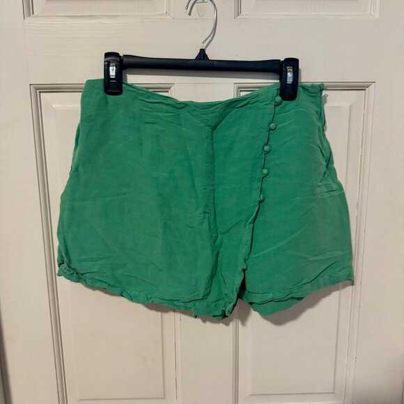 Zara Linen Lined-Button Skort in Washed Green - Picture 8 of 12